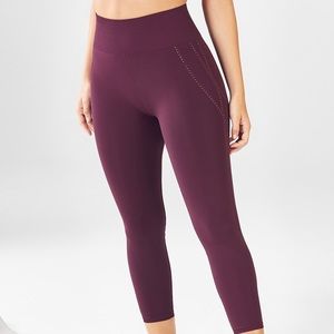 Fabletics Burgundy Dot Capri